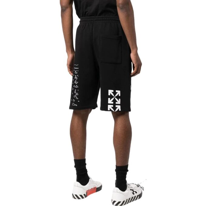 SS22 Logo-trykk Sportsshorts Løs passform Svart