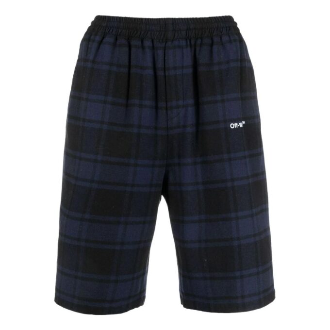 SS22 Shorts med pilmønster og rutemønster, blå