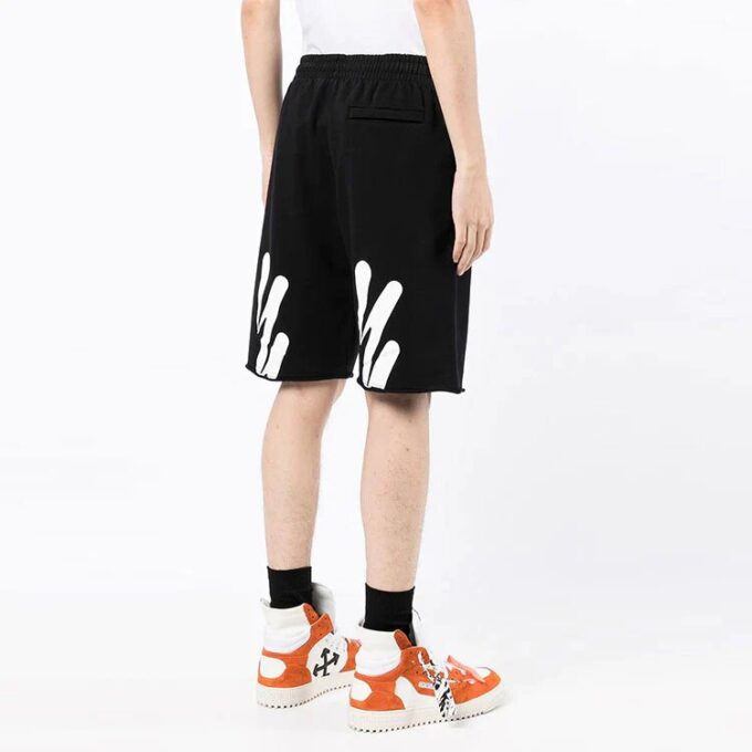 SS22 Sportsshorts med bølgemønster, vanlig versjon, svart