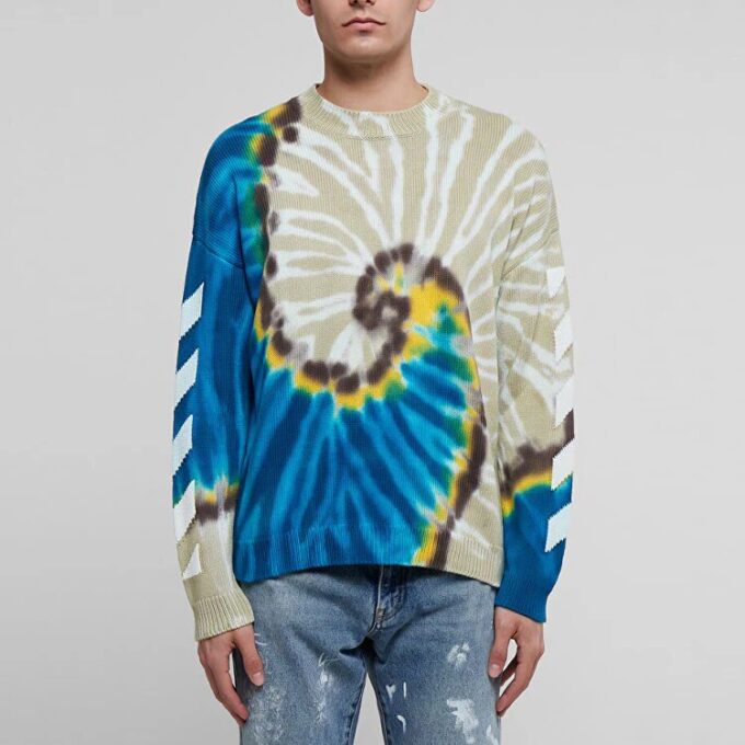 SS22 Tie-dye-mønster, lange ermer, standardversjon, flerfarget