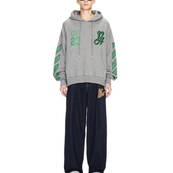 SS24 Varsity Skate-hettegenser «Melange Grey College Green»