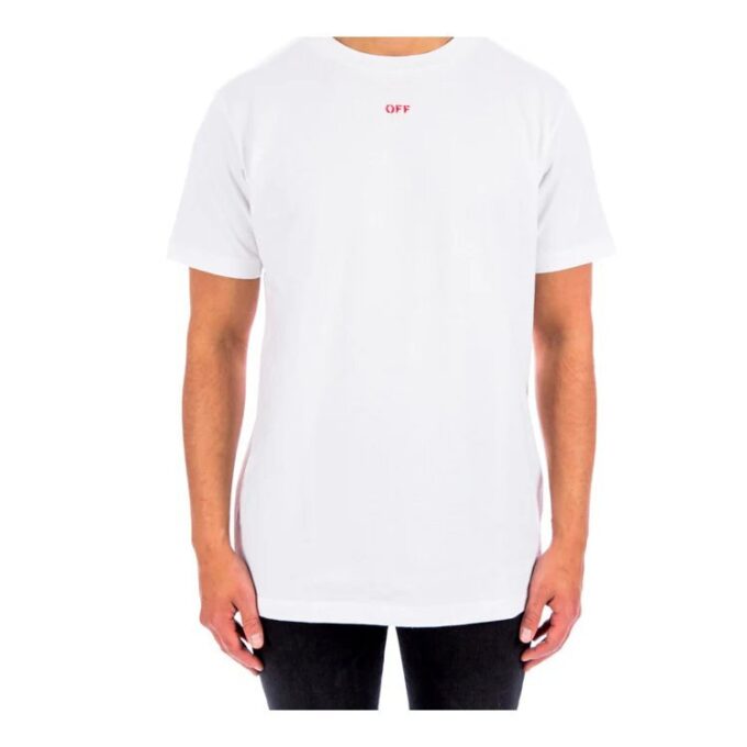 Stencil kortærmet slim-fit T-skjorte «Hvit/Rød»