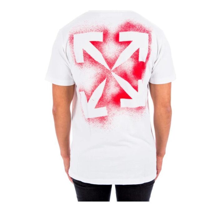 Stencil kortærmet slim-fit T-skjorte «Hvit/Rød»