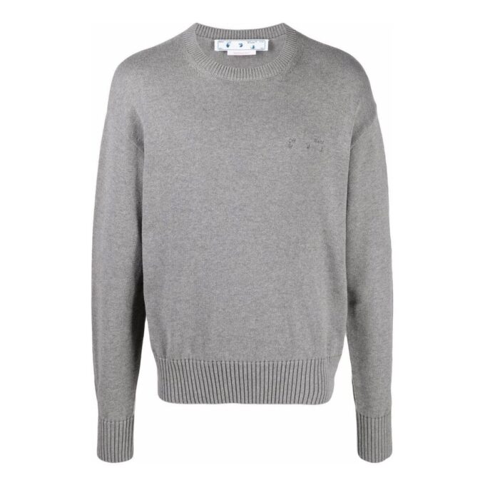 Strikket genser med brodert logo