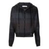 Stripe Detail Zipper Hooded Jacket Loose Fit Unisex Svart