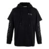 Stripe Logo Printing Sleeve Loose Fit Svart