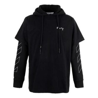 Stripe Logo Printing Sleeve Loose Fit Svart