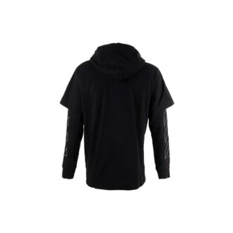 Stripe Logo Printing Sleeve Loose Fit Svart