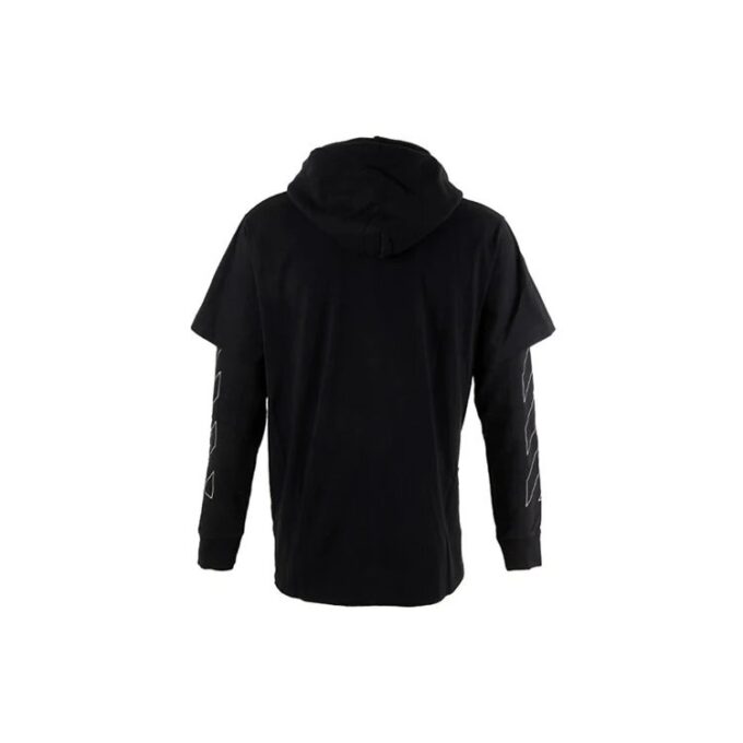 Stripe Logo Printing Sleeve Loose Fit Svart