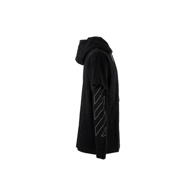 Stripe Logo Printing Sleeve Loose Fit Svart