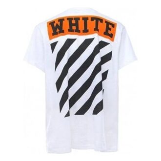 Stripe Logo-trykk, kort ermet, standardversjon, hvit