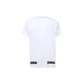 Stripe Logo-trykk, kort ermet, standardversjon, hvit