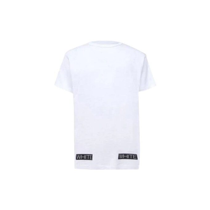 Stripe Logo-trykk, kort ermet, standardversjon, hvit
