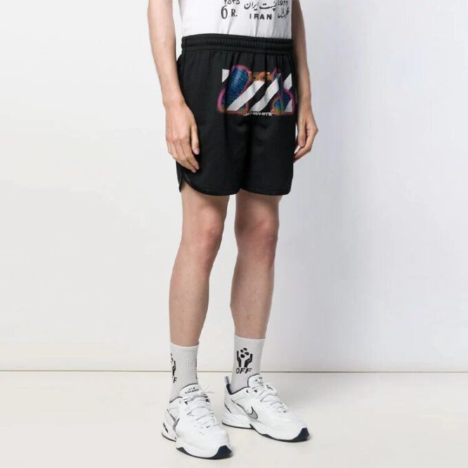 Stripe Mesh Shorts-versjon Svart