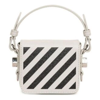 Stripe Mini skulderveske i hvitt