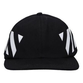 Stripet casual baseballcap, svart