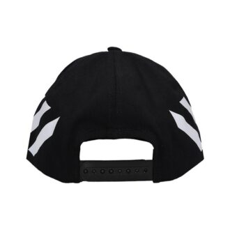 Stripet casual baseballcap, svart