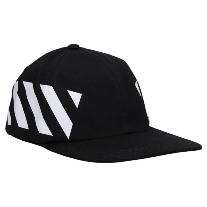 Stripet casual baseballcap, svart