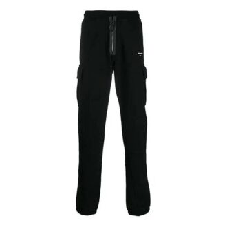 Svart logo-trykk på cargo-joggebukse