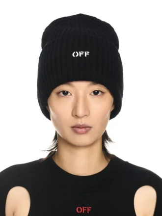 Svart Stamp Loose Beanie