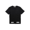 T-skjorte med firkantet trykk, rund hals og korte Shorts, unisex, svart