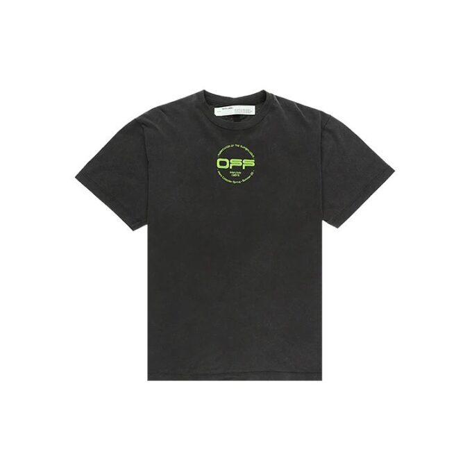 T-skjorte med håndlogo, slim fit, kort erme, svart