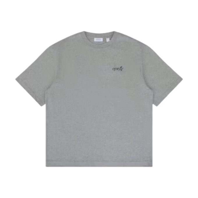 T-skjorte med malingssprut og piler i Diag Fit «Heather Grey»