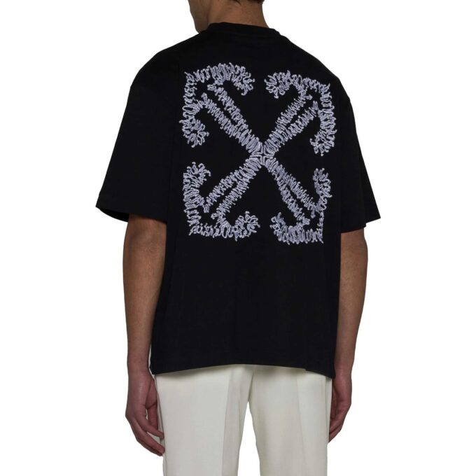 Tattoo Arrow Skate Shorts-ærmet T-skjorte «Black White»