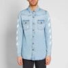 Temperature C/O Virgil Abloh Herre Temperature Denimskjorte Lysblå