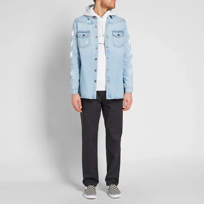 Temperature C/O Virgil Abloh Herre Temperature Denimskjorte Lysblå