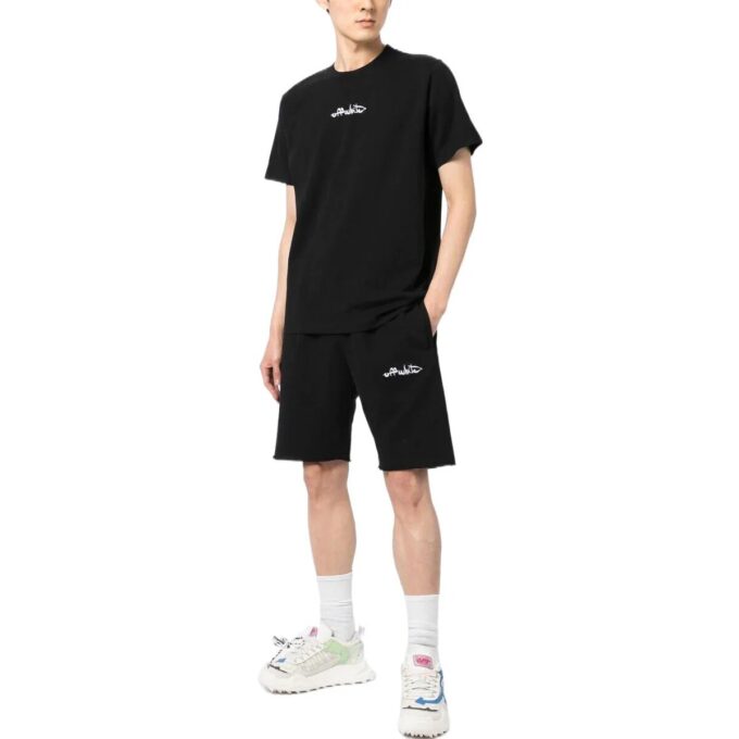 Track shorts med skriftlogo