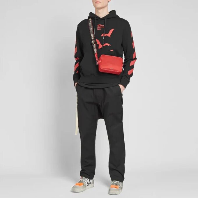 Trykt genser, løs passform, unisex, svart