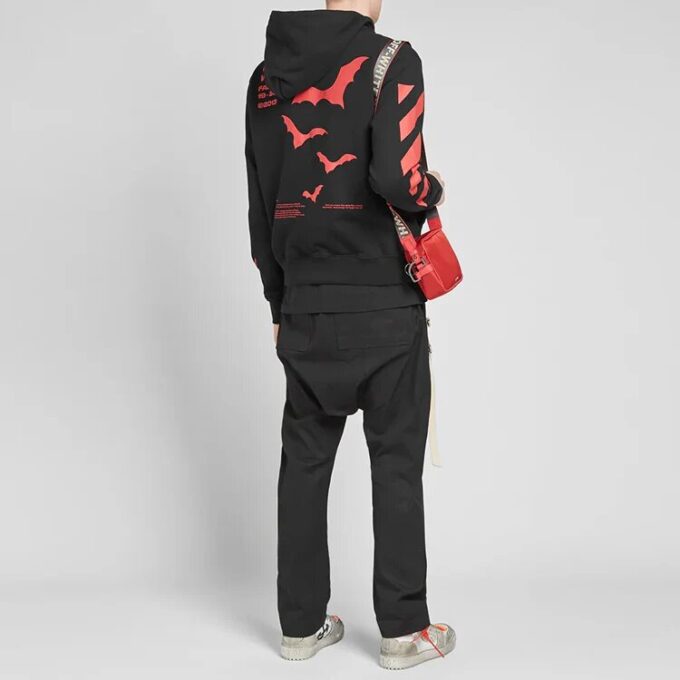 Trykt genser, løs passform, unisex, svart