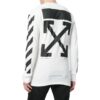 Trykt Mona Lisa langermet, løs passform, unisex hvit T-skjorte