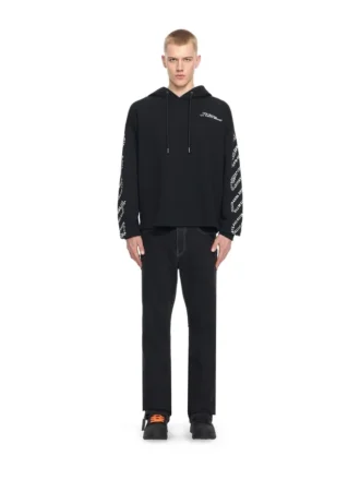 Type Diagonal Arrow Loose Hoodie
