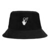 Unisex-fiskerhatt med logo-trykk, svart