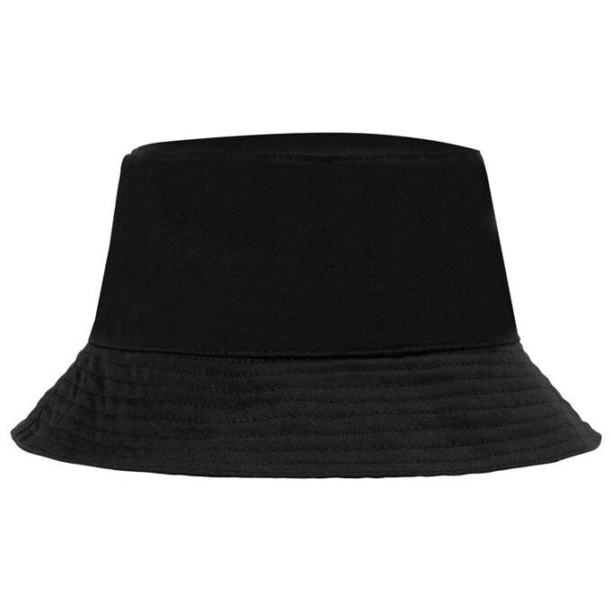 Unisex-fiskerhatt med logo-trykk, svart