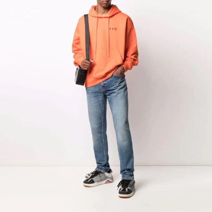 Unisex FW21 Logo-detalj Diag-stripe Oransje