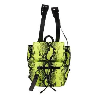 Unisex nylon-ryggsekk med slangemønster, mini, gul
