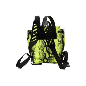 Unisex nylon-ryggsekk med slangemønster, mini, gul