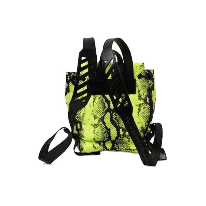 Unisex nylon-ryggsekk med slangemønster, mini, gul