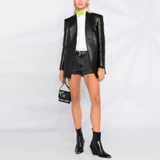 Unisex SS21 brodert kortærmet skjorte hvit
