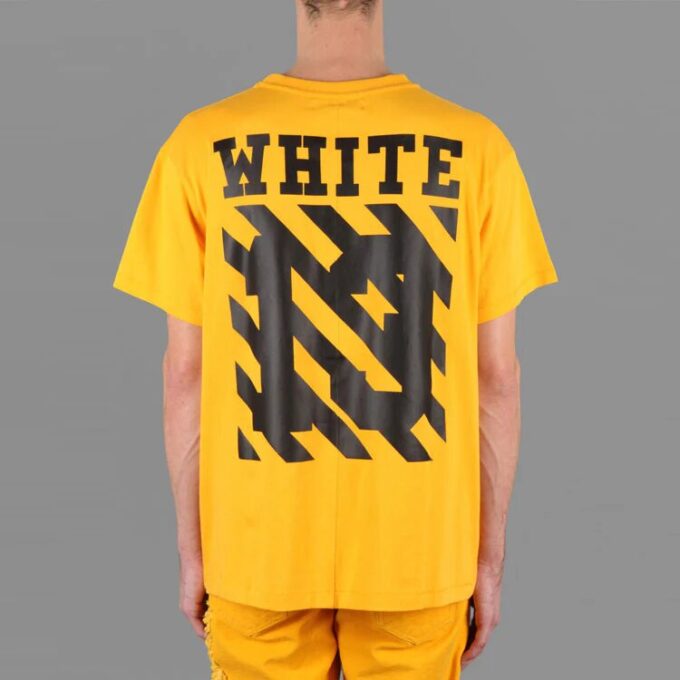 Unisex SS21 Co Virgil Ablo Ow T-skjorte Gul