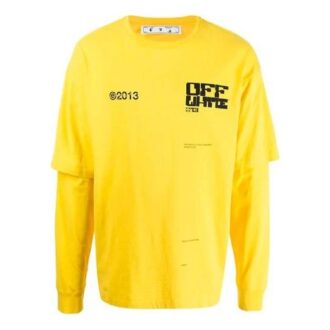 Unisex SS21 trykt logo-genser gul