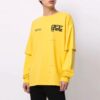 Unisex SS21 trykt logo-genser gul