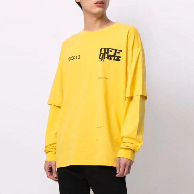 Unisex SS21 trykt logo-genser gul
