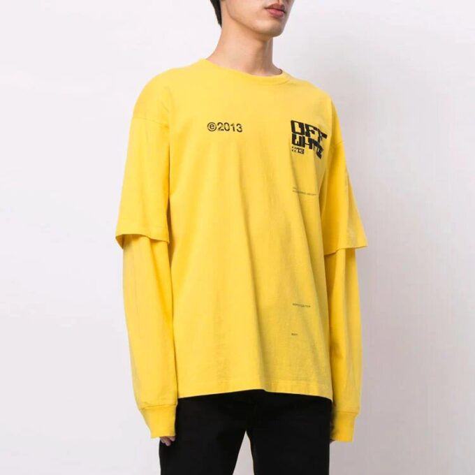 Unisex SS21 trykt logo-genser gul