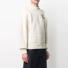 Unisex-strikkegenser med rund hals og trykk, elfenben