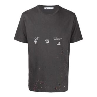Vintage Paint Splatter kortærmet T-skjorte «Magnet White»