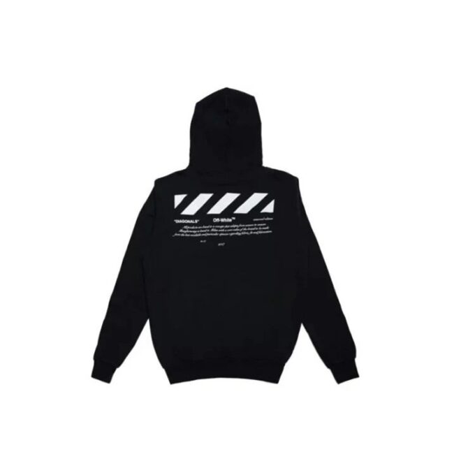 Virgil Abloh 01 Dingonal Alfabetisk og numerisk trykk, løs versjon, svart
